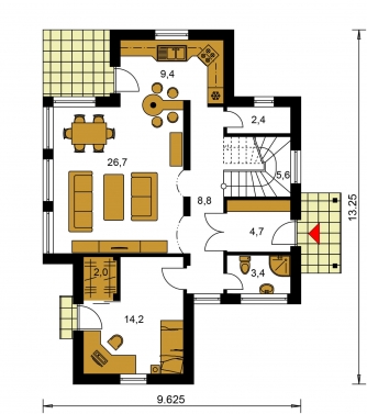 Grundriss des Erdgeschosses - PREMIUM 218